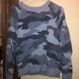Aerie Blue Camo Crewneck Small
